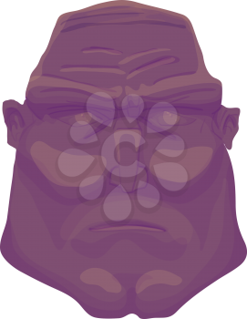 Cartoon dark Brutal Man Face. Vector illustration