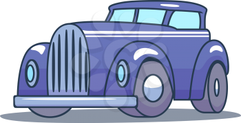 Cartoon Retro Car on white background. Vector illustration