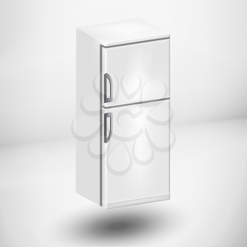White 3d Refrigerator on a white background
