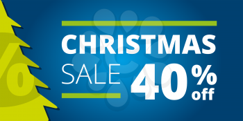 Christmas sale design template with blue background