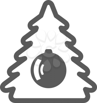 black new year pine tree icon on a white background