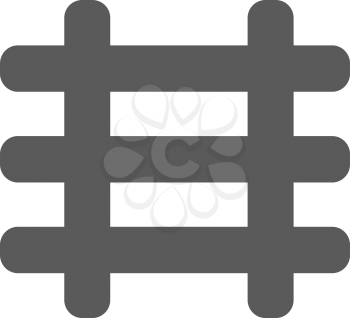 black railroad icon on a white backgound