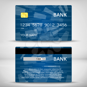 Templates of credit cards design with a polygon background, Isolated vector