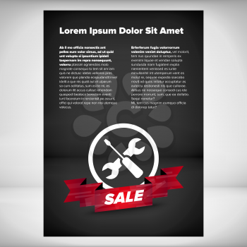 Repair Leaflet Design with white and black background