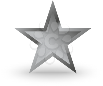 Metal star icon vector with a shadow