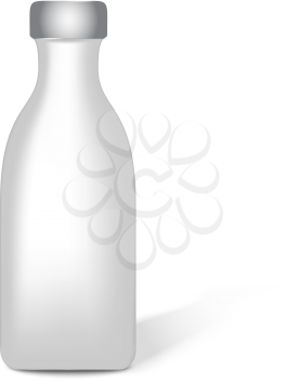 Template of plastic Dairy milk bottle with on white background