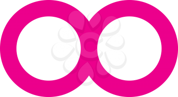 Pink Infinity vector icon on a white background