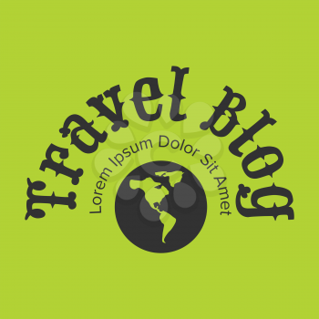 Flat Travel Blog Logo on green background