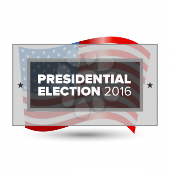 2016 USA presidential election poster with american flag