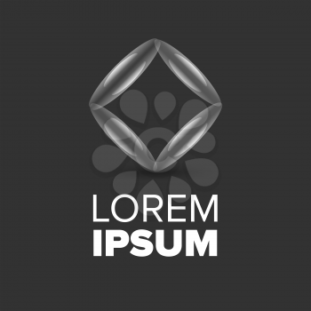 Liquid Rhombus futuristic logo on a black background