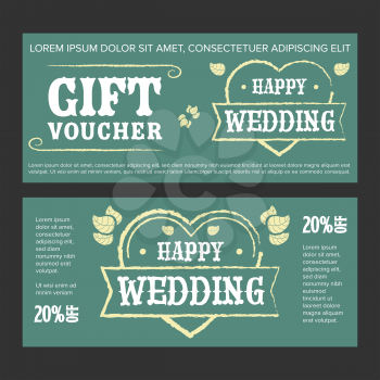 Gift voucher for wedding with golden elements