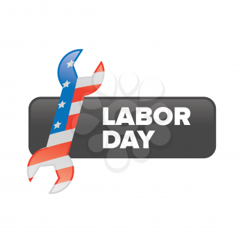 Labor day banner with american flag wrench