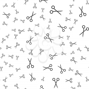 Scissors seamless pattern on a white background
