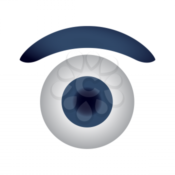 Vector Eye Icon with eyebrow on white background
