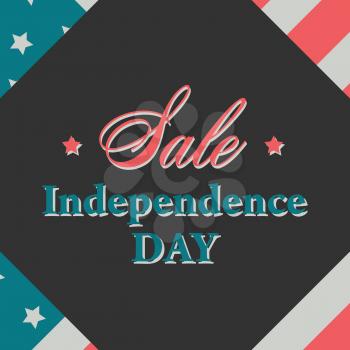 Independence day banner in vintage style with usa flag