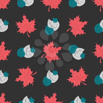 Maple leaves pattern on a black background
