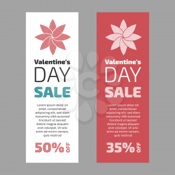 Women day and Valentine Day sale banner on red and white