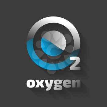 Oxygen modern icon on the black background