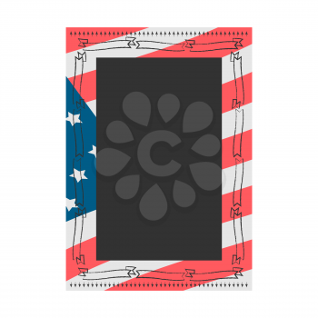 Vintage vector frame with USA flag and black background