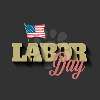 Vintage style Labor day vector banner with American flag