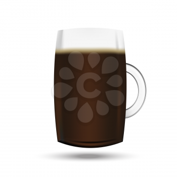 Realistic vector pint of beer on the white background