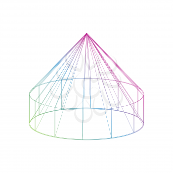 Outline color Yurt icon on the white background
