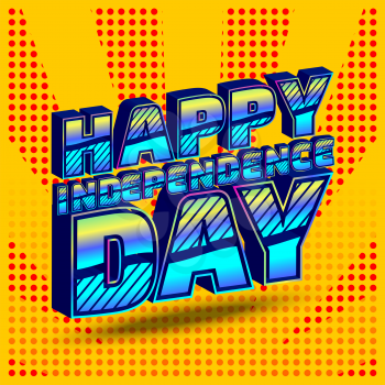Happy independence day USA. Pop art vector banner