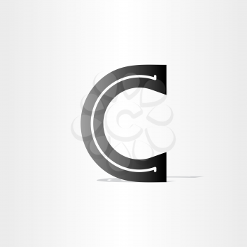 black letter c font icon design element