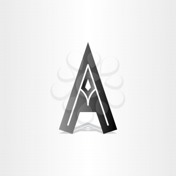 letter a black icon design element