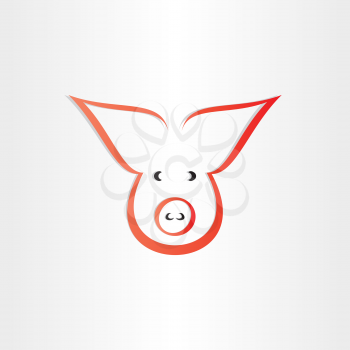 pig label symbol pork meat icon design