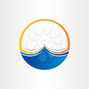 water waves osean symbol design element emblem