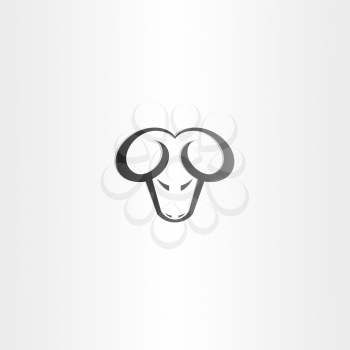 black ram head vector icon symbol
