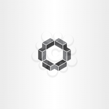 geometrical 3d hexagon icon design