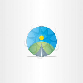 highway and landscape vector icon design