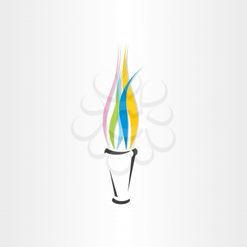 olympic fire torch colorful flame icon design