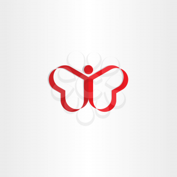 red heat man or butterfly symbol design