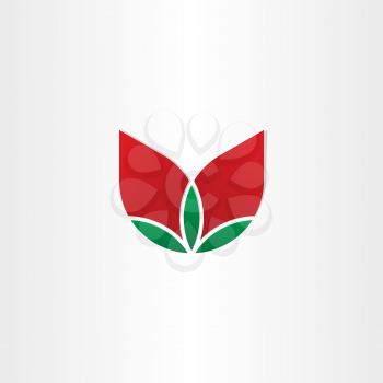 roses flower with leaves vector icon