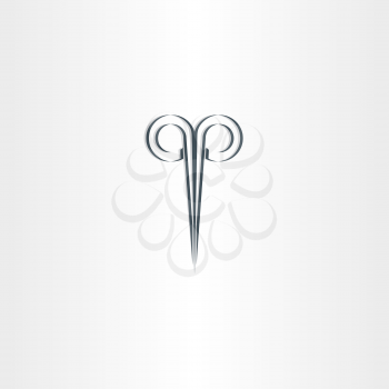 scissors hair salon stylized black logo design