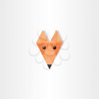 triangles fox head icon design element