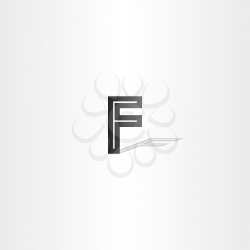 black letter f logo vector element symbol