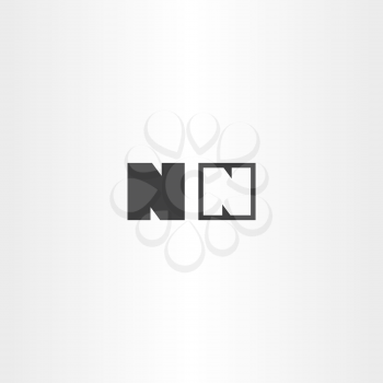 black letter n icon vector element sign logo