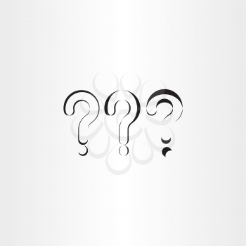 black question mark vector icons set symbol