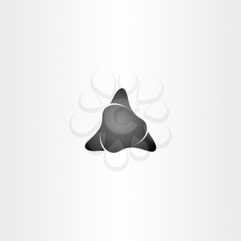 black stone triangle shape icon vector design