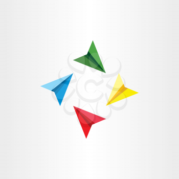 colorful paper airplanes vector plane design