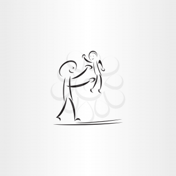 father man play with child vector drawing symbol