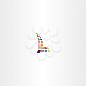 letter l colorful halftone square vector logo 
