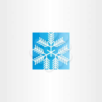 snowflake blue square icon ice symbol