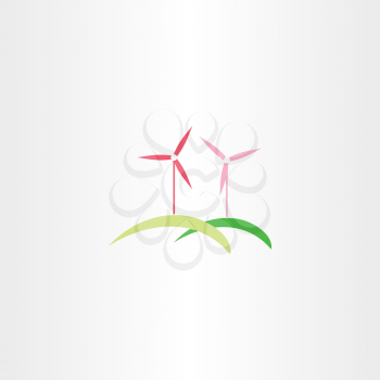 wind turbine vector icon logo symbol