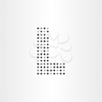 l vector letter l black dots icon font
