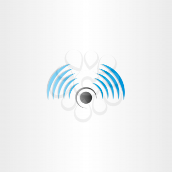 radio waves vector logo icon antenna